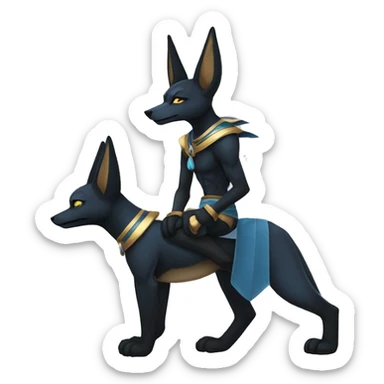 Anubis-Lucario on four legs full body sticker