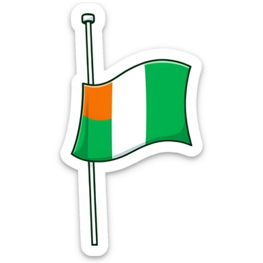 Irish flag on a pole sticker