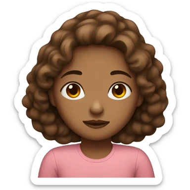 girl sleep with brown hair sticker