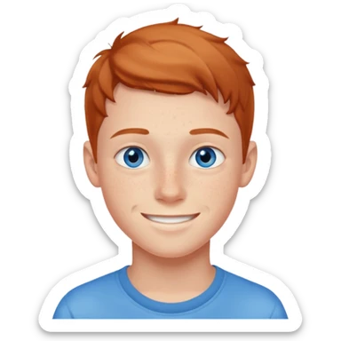 niño guapo adolescente de ojos azules sonriendo sticker