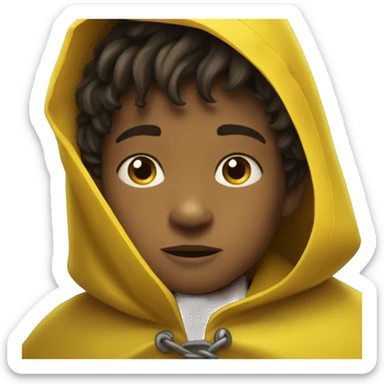 little boy with yellow poncho from t movie sticker