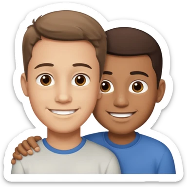 Children boy with papa same person sticker