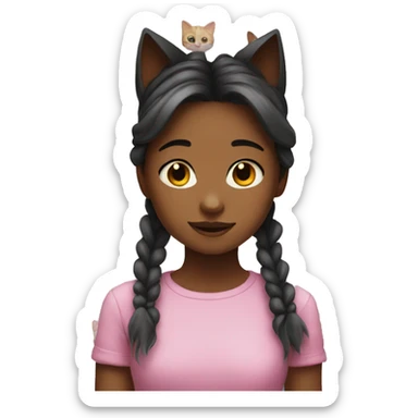 A girl whit a cat sticker