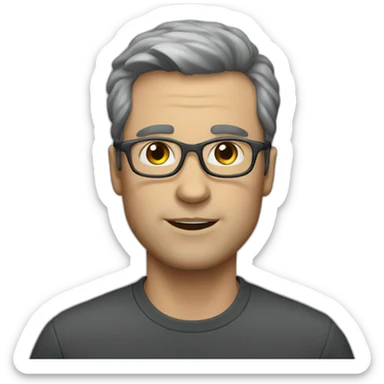 white guy with grey spectacles and dark hairs sticker