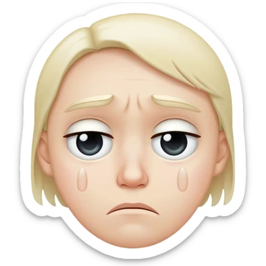 Sad unhappy face  sticker