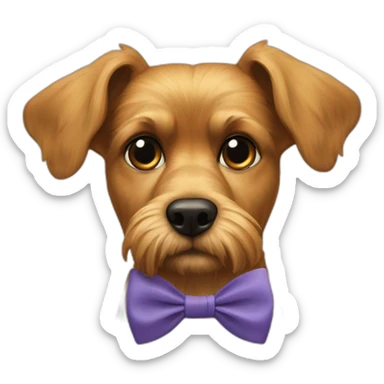 belgian griffon dog with a bow tie sticker