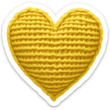 Knitted yellow heart sticker
