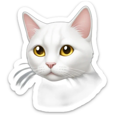 the white cat doesn't care about you sticker