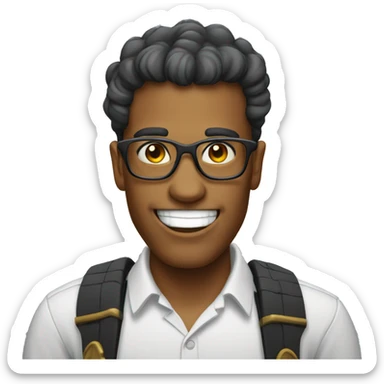 nerd skull emoji sticker