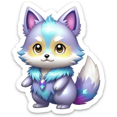  High quality detailed Cute Cool Kawaii stylish Pretty Chibi Fur-Sona Shiny Colorful Sparkly Fakemon Full Body sticker