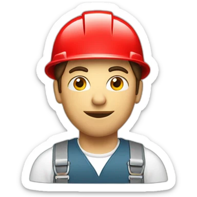 industrial professional mechanical fitter working with a red helmet sticker