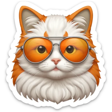 cat with aviator sunglasses sticker