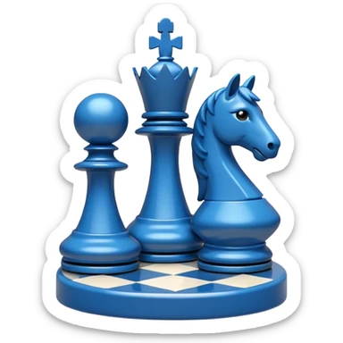 Chess brillent move emoji in blue colour  sticker