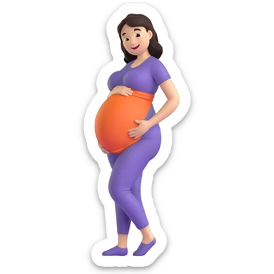 pregnant woman in second trimester looking happy sticker