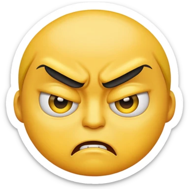 angry face, expressive, popular emoji style sticker