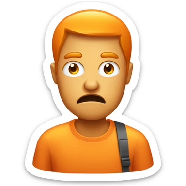 Orange smartphone upset sticker