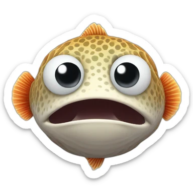 puffper fish face man  sticker