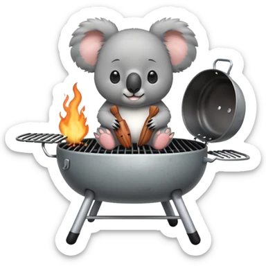 koala siting on a barbecue sticker