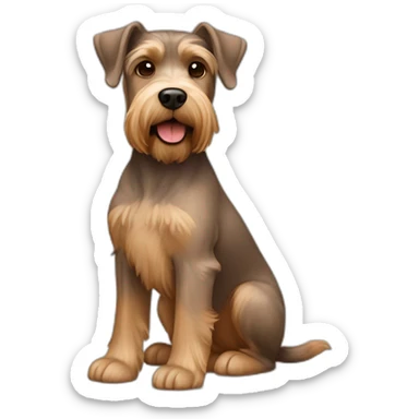 light brown york and light brown Schnauzer dog mix sticker