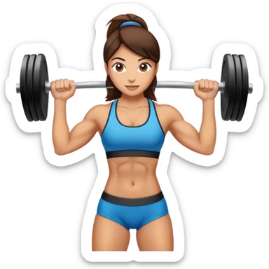 Beautiful tan brunette lifting weights sticker