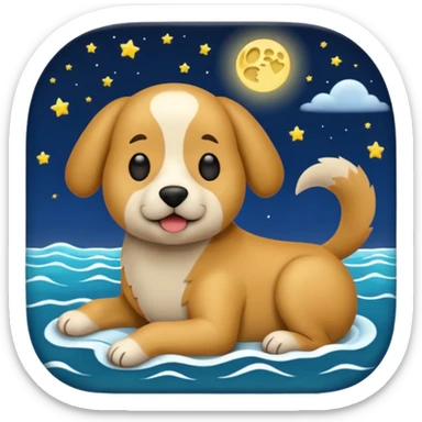 crea un emoji de buenas noches. Pon un texto : Buenas noches Javier y Tobi. Javier es una imagen de profesor y Tobi q sea imagen de un perro sticker