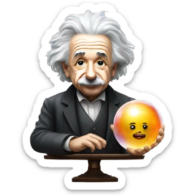 Albert Einstein with crystal ball sticker