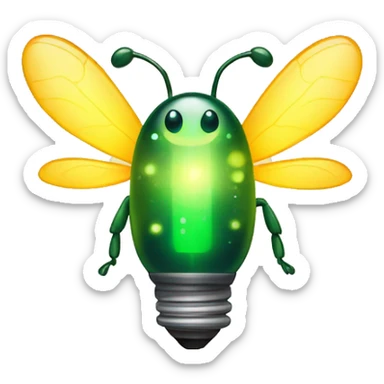 firefly with light bulb sticker
