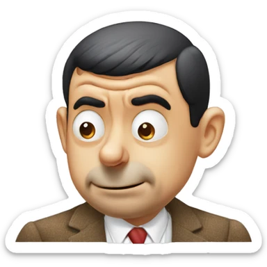 mr bean grabs his head sticker