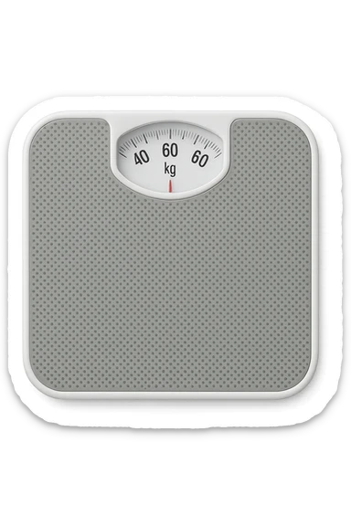 bilancia pesapersone vista dall'alto che pesa 60 kg sticker