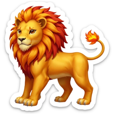 Pyroar-Fakémon-hybrid-creature (full body)  sticker