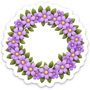 flowers wreath light purple sticker