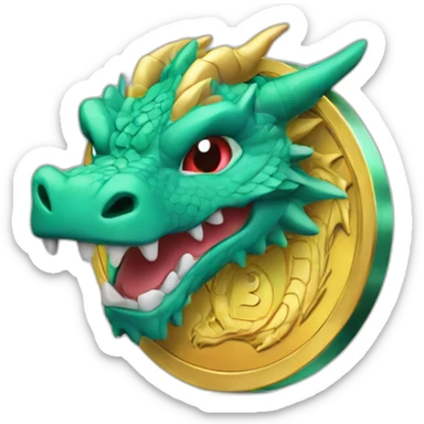 dragon coin sticker
