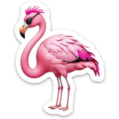 flamingo with black sunglasses sticker