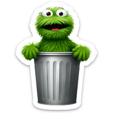 Green Oscar the grouch Sesame Street sticker