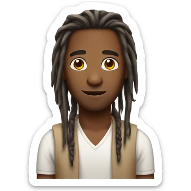 Brown male with long dreads  sticker