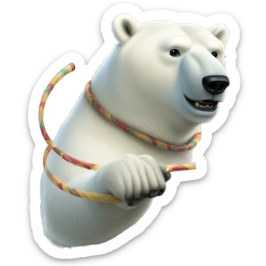 Polarbear hula hooping  sticker