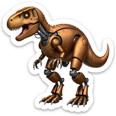 T-rex with robot parts sticker
