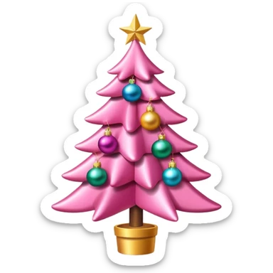 Pink Christmas tree sticker
