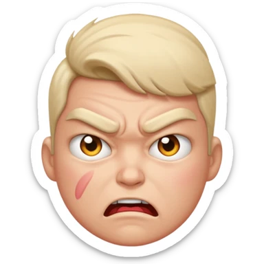 A 😡 but clam dowe but keep the face expression and make it blushing sticker