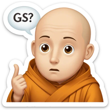 Confused monk with speech bubble in which the word "gspässig" is written sticker