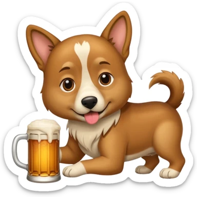 Ein Hund der talahon ist und Bier trinkt sticker