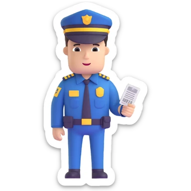 security guard with ticket in hand sticker