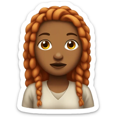 Brown skinned chubby girl with orange locs upset sticker