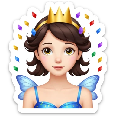 Beautiful Birthday Confetti fairy brunette sticker