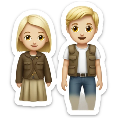german girl and white south african boy  sticker