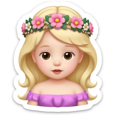 baby unique looking with flower tiara sticker