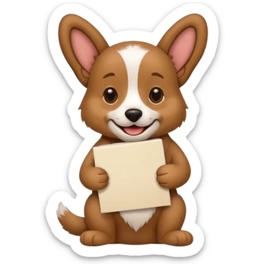 funny dog with full body with note sticker