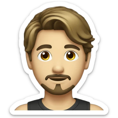 Profil picture of a boy long hair tied color black with goatee sticker