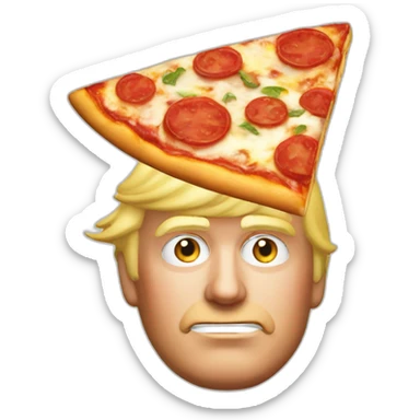 Donald trump pizza head sticker