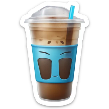 Iced coffee in plastic cup sticker